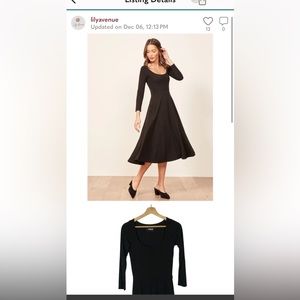 Reformation black lou dress size small